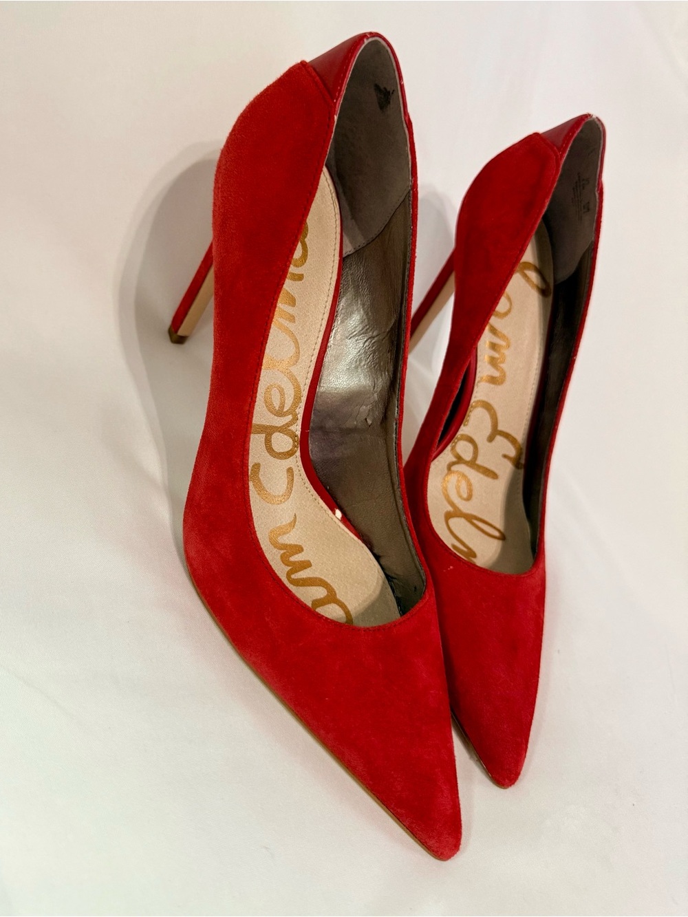 Sam Edelman Red Suede Pointed-Toe Stiletto Pump Size 8 1/2